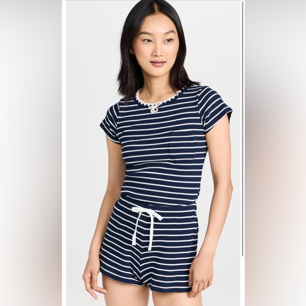 NWOT Sea New York Women's Bernadette Ribbed Short Pajama Set